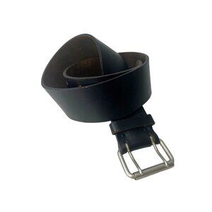 Jamie Leather Belt Size 30 Two Prong Buckle Unisex Black Color USA Made Boho